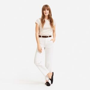 Everlane Cropped Straight Leg Pants in White